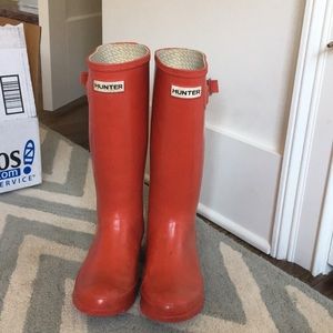 Adorable red Hunter rain boots